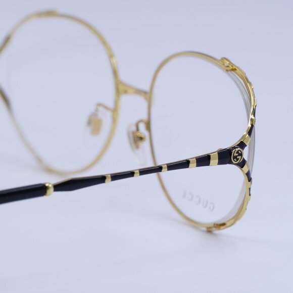 🕶️ New Gucci GG0596OA 001 Eyeglasses - Gold/Black Frame 58mm